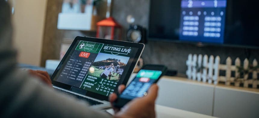 Mobile gaming interface showing responsive design across different devices